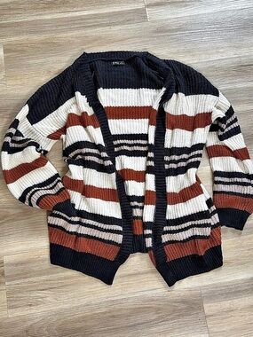 Very Striped Cardigan in Black & White Like New